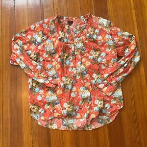 JCrew Floral Red Blouse 💐
